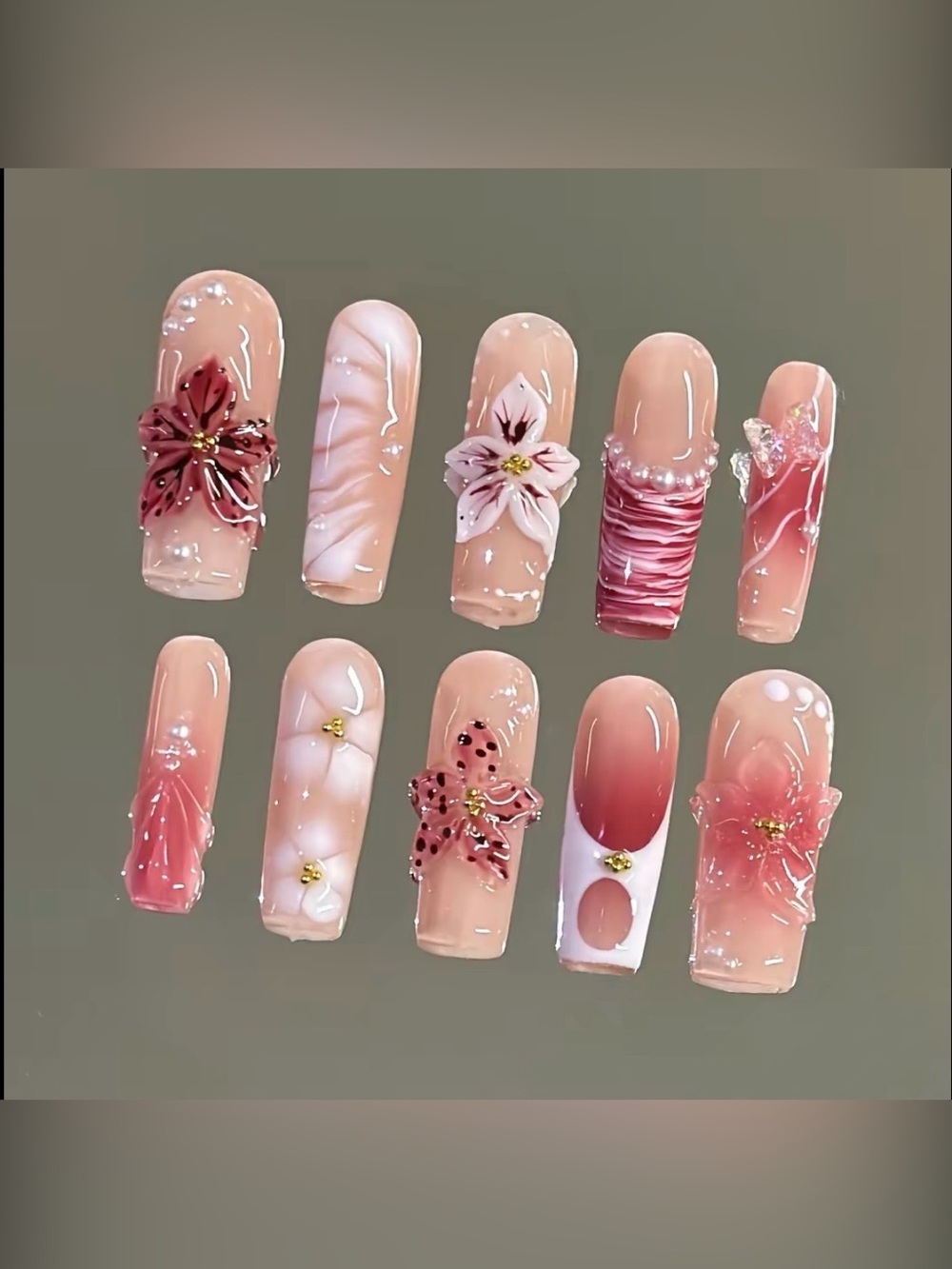 NailVesta Square Press-On Nail Set - Velvet Flame
